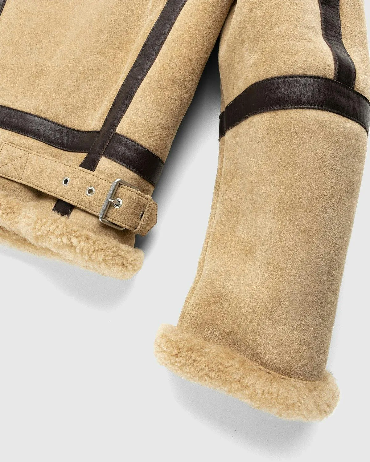 Acne Studios – Shearling Leather Jacket Almond Beige | Highsnobiety Shop