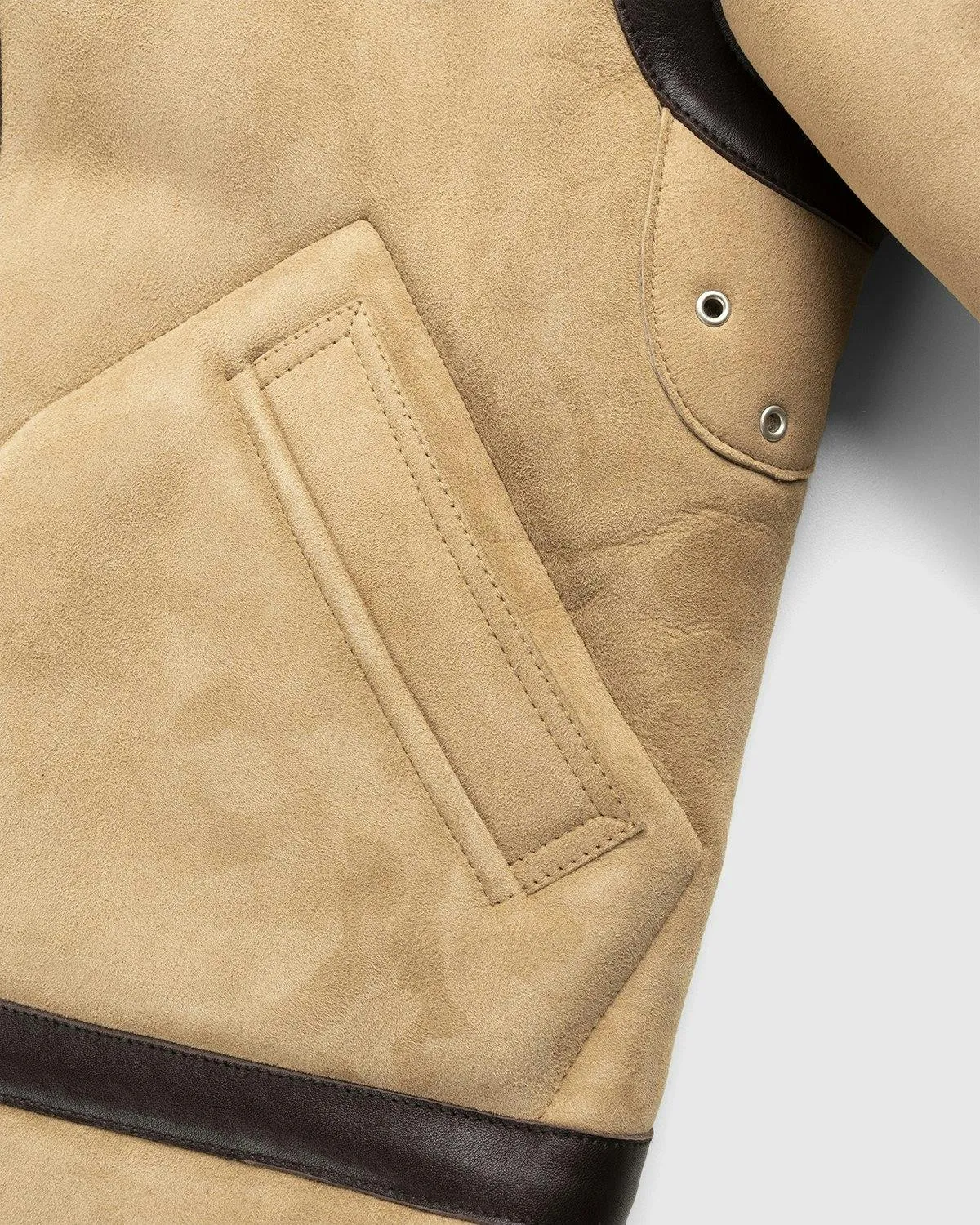 Acne Studios – Shearling Leather Jacket Almond Beige | Highsnobiety Shop