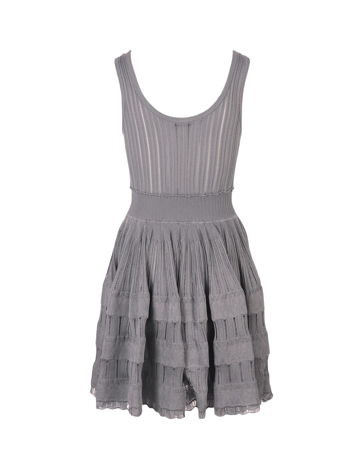 ALAIA Grey Fluid Skater Mini Dress