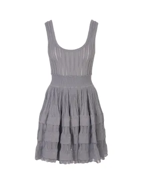 ALAIA Grey Fluid Skater Mini Dress