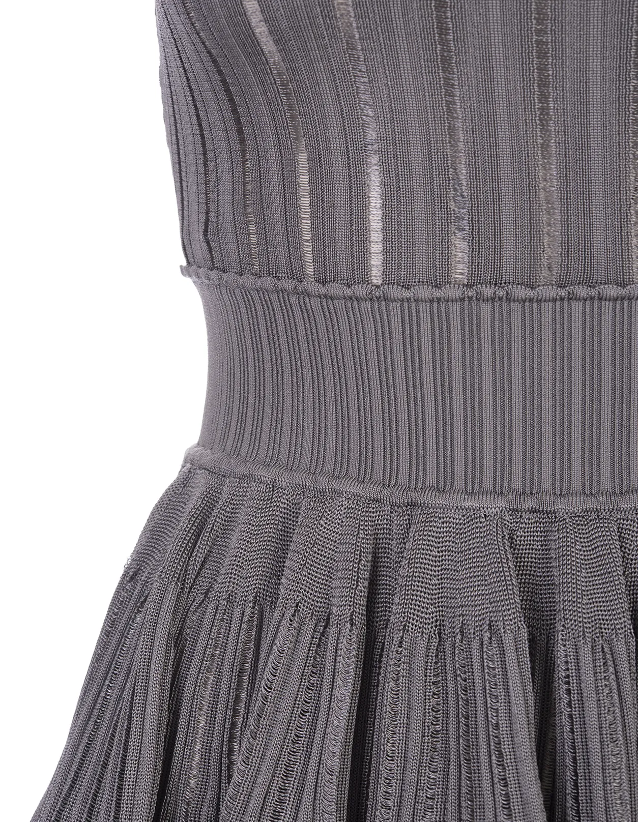 ALAIA Grey Fluid Skater Mini Dress