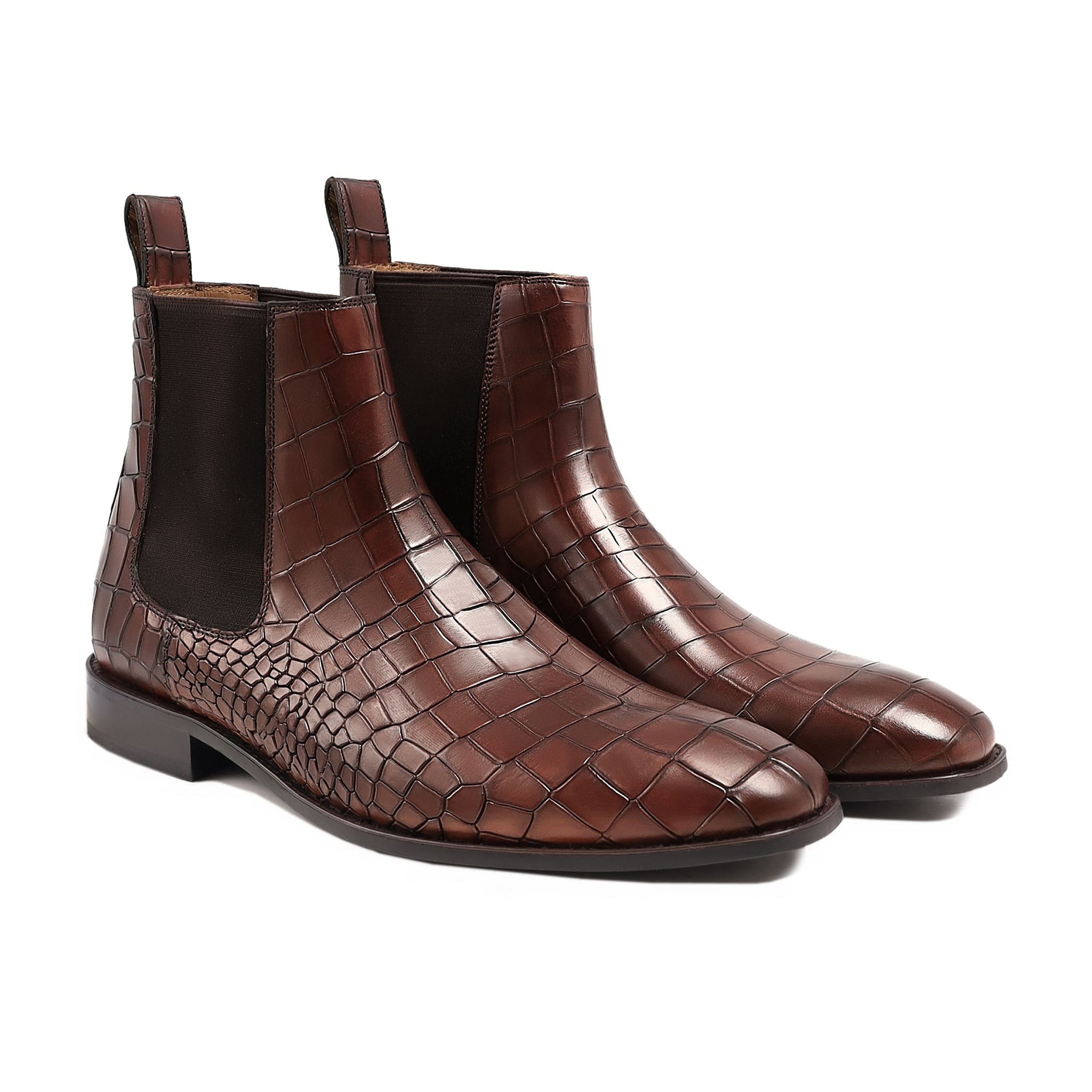 BARDAN - BROWN CROCODILE CHELSEA