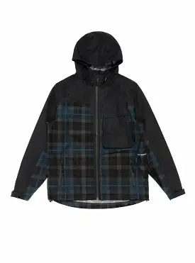 Big Pocket Hooded Jacket Black & Navy Check