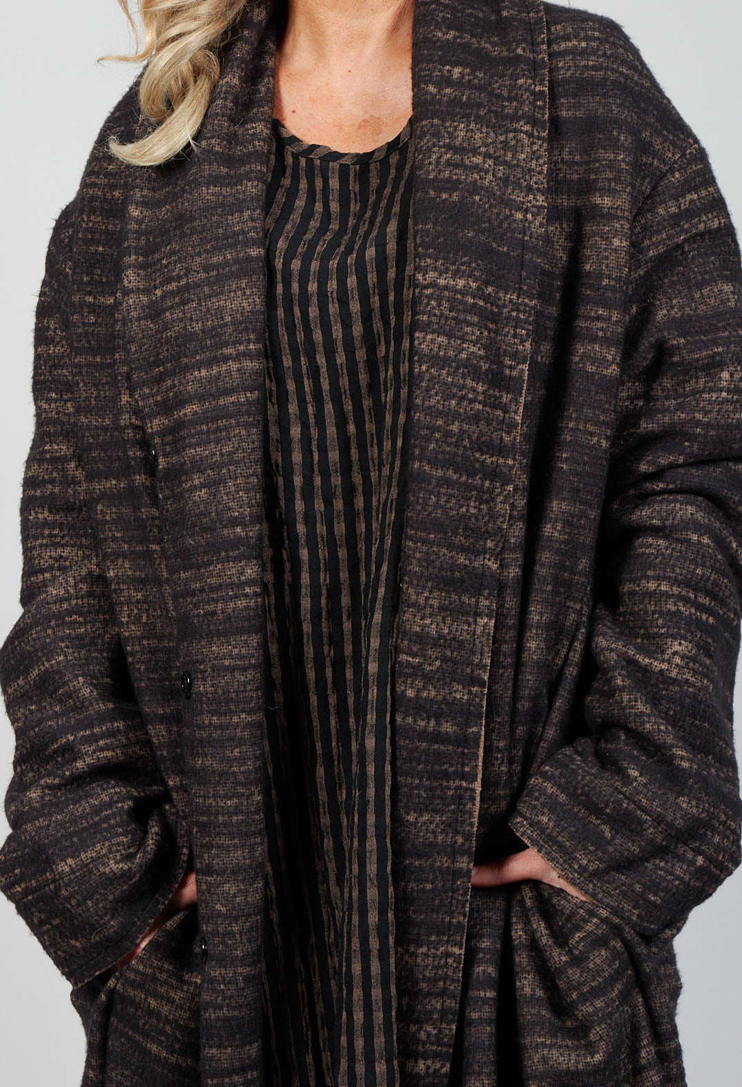 Bloom Coat in Black and Brown