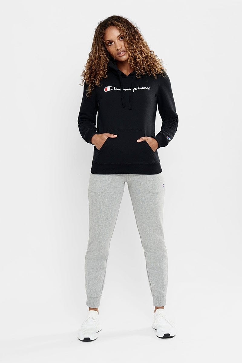 CHAMPION WOMEN'S SCRIPT BLACK HOODIE