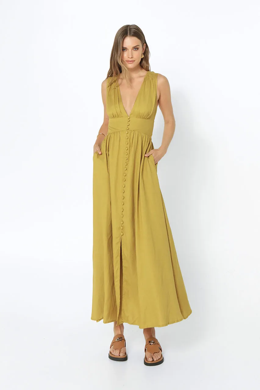 Cleo Maxi Dress | Mustard