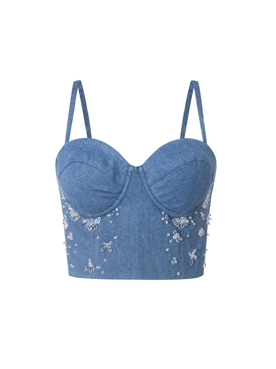 Corset denim top