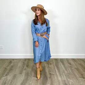 Denim Blue KC Button Down Dress