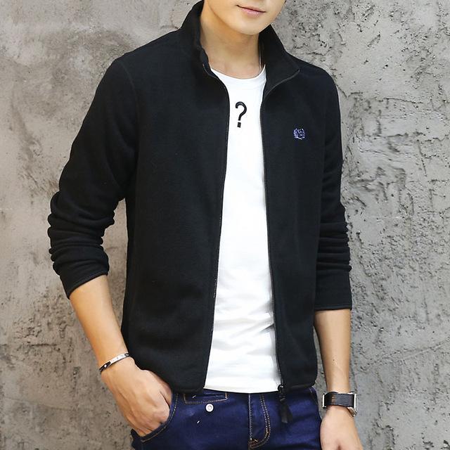 Fashion Men's Spring Casual Slim Fit Fleece Jacket Outerwear