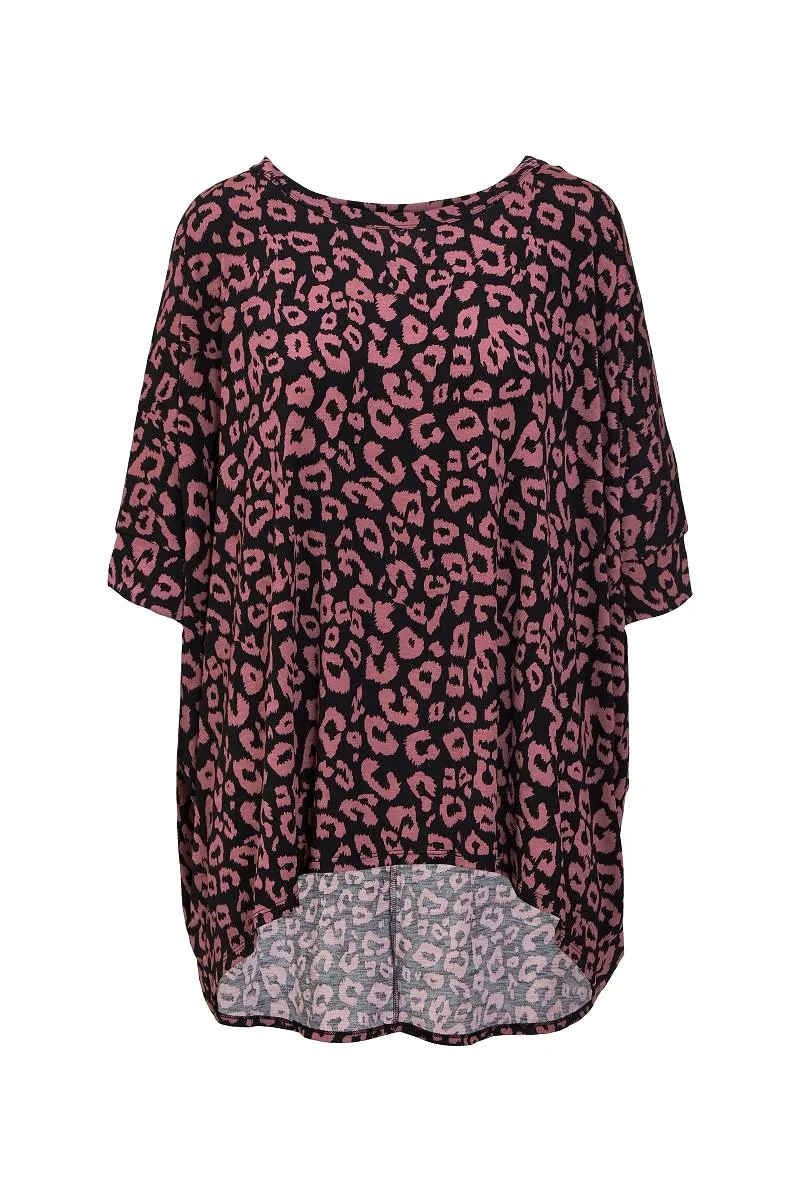 Feeling Free Tunic Top - Black/Magenta