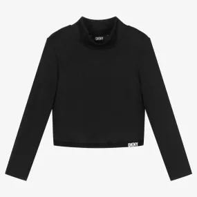 Girls Black Turtleneck Top