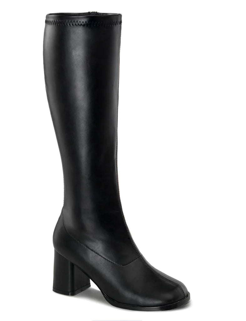 GOGO 300 BOOTS WIDE CALF - BLACK VEGAN LEATHER *PRE ORDER*