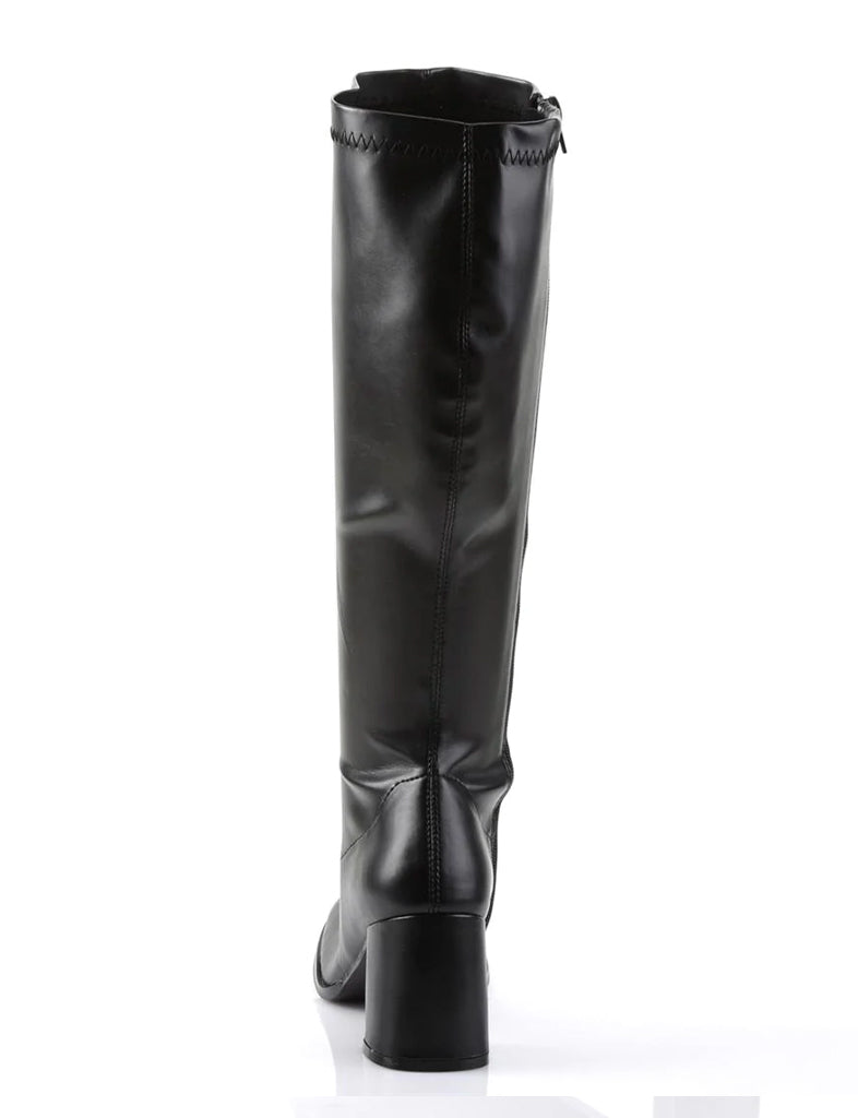 GOGO 300 BOOTS WIDE CALF - BLACK VEGAN LEATHER *PRE ORDER*