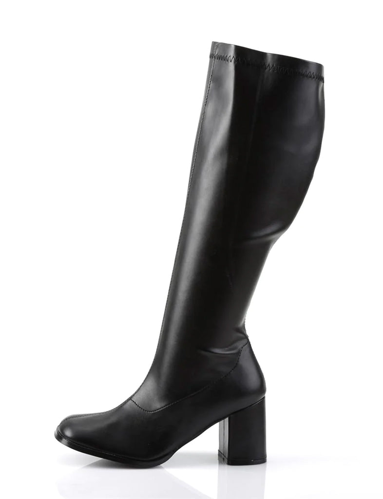 GOGO 300 BOOTS WIDE CALF - BLACK VEGAN LEATHER *PRE ORDER*