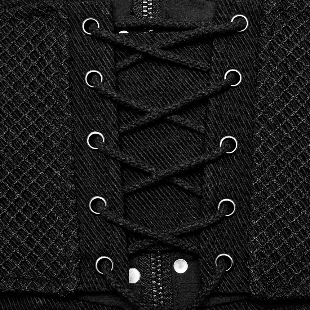 Goth Lace-up Corset Belt with Buckles for Waist-Cinching