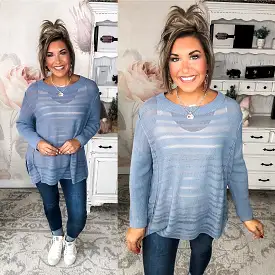 It's Worth It Tunic Sweater - Blue