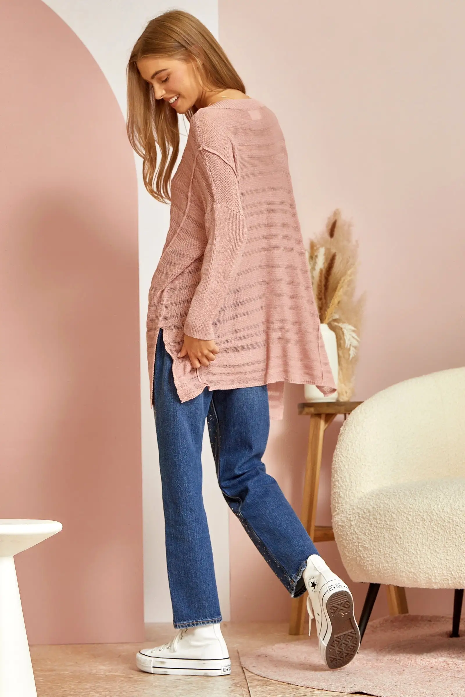 It's Worth It Tunic Sweater - Dusty Mauve