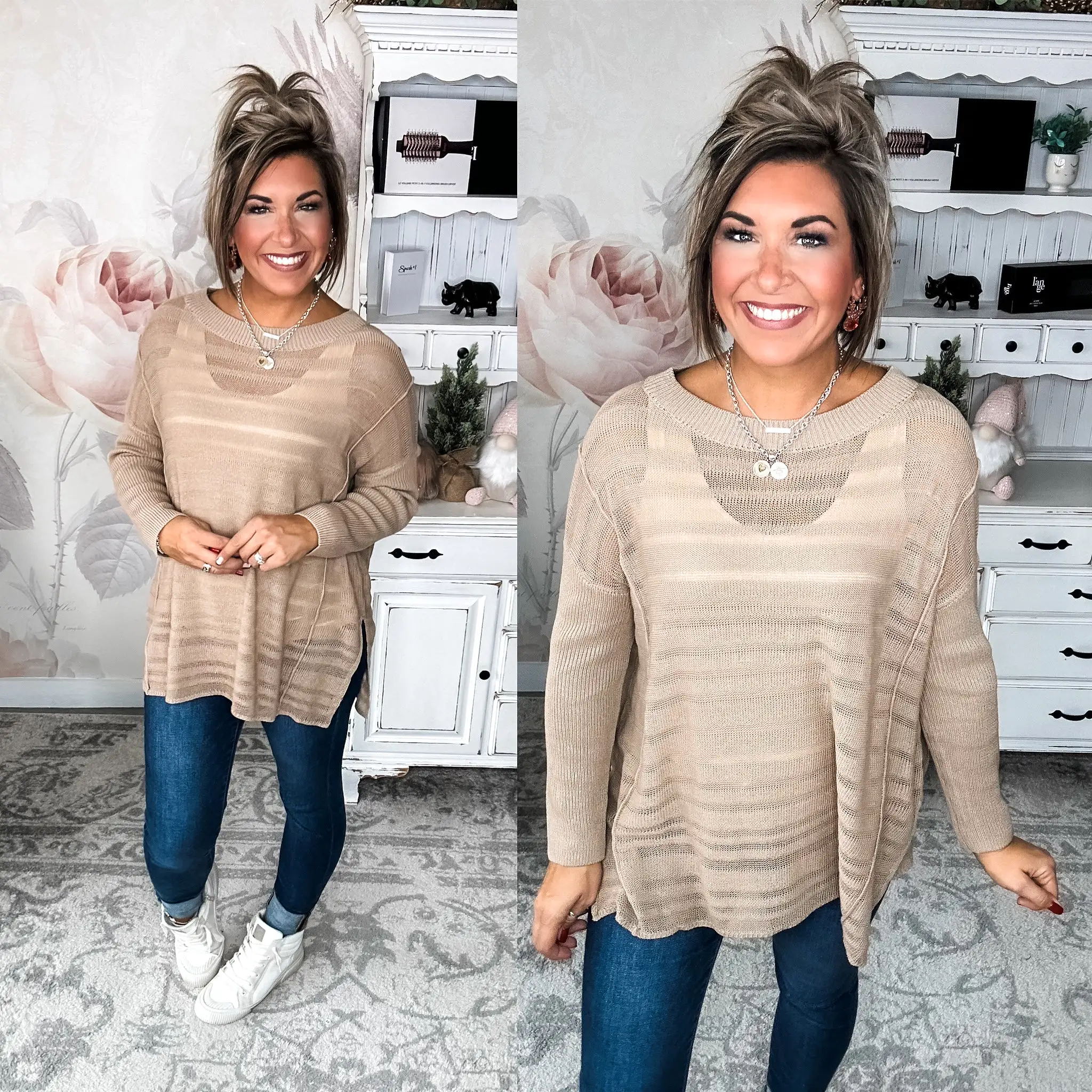 It's Worth It Tunic Sweater - Oatmeal