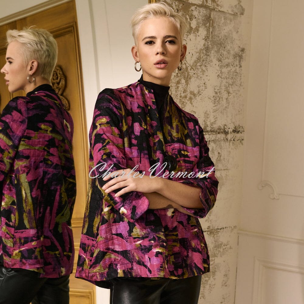 Joseph Ribkoff Abstract Print Jacquard Jacket - Style 233192