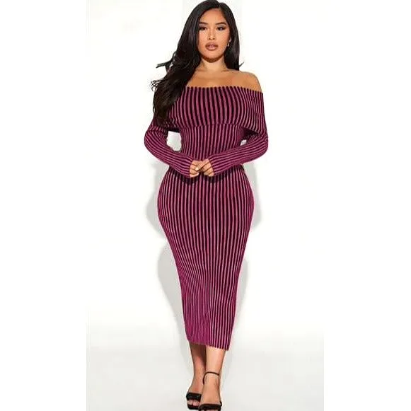 Knitted Off Shoulder Dress