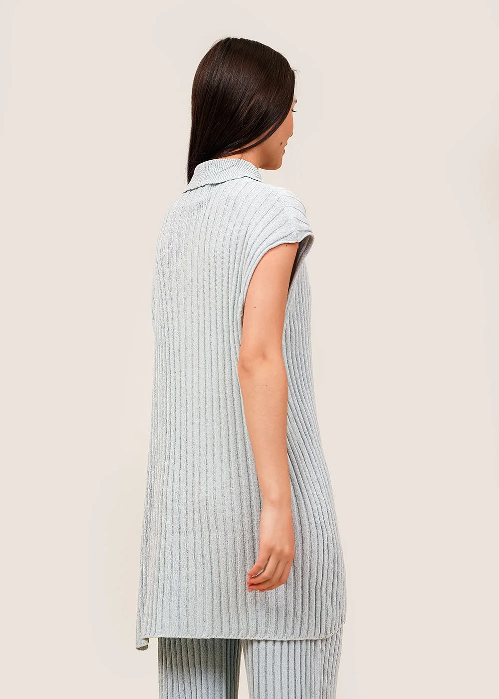 Light Blue Vague Polo Tunic