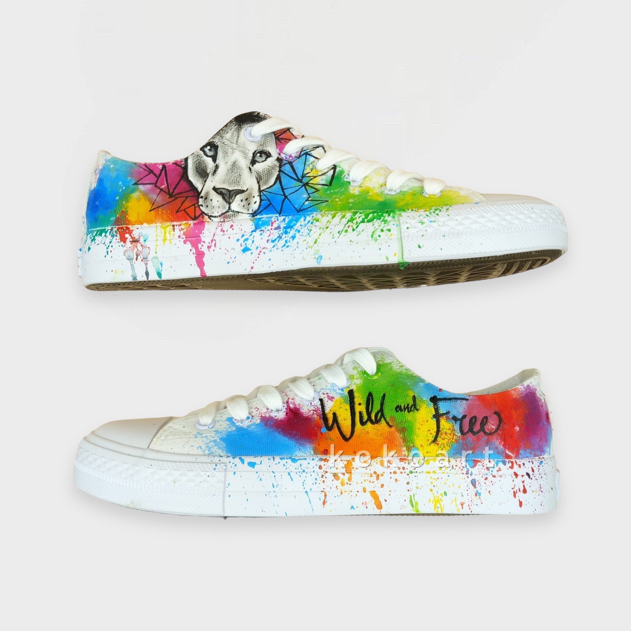 Lion Hand Painted Shoes