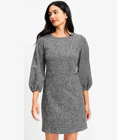 Loft Petite Tweed Flare Mini Dress