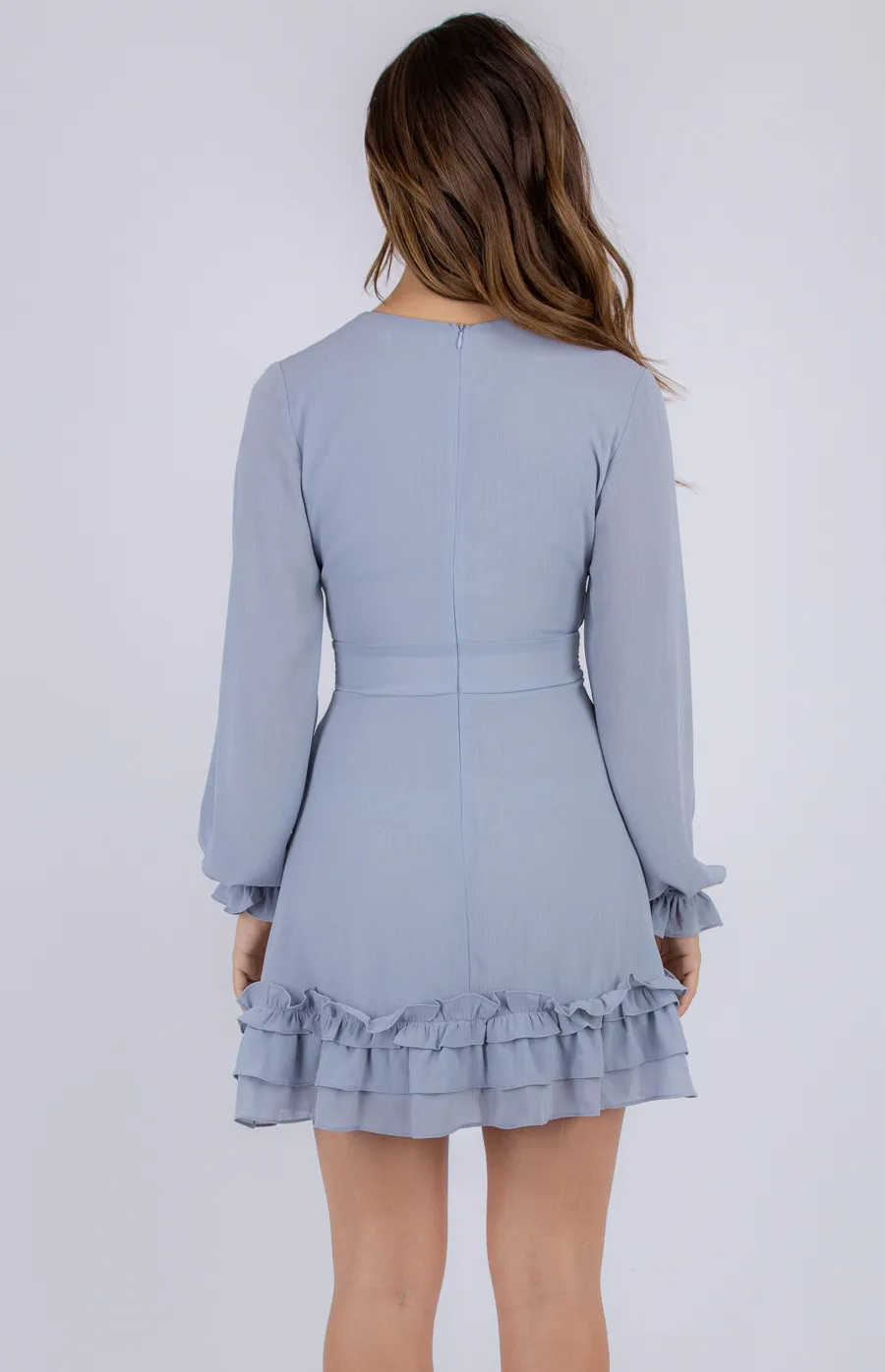 Long Sleeve Dress with Frill Detailed Hem (SDR793B)