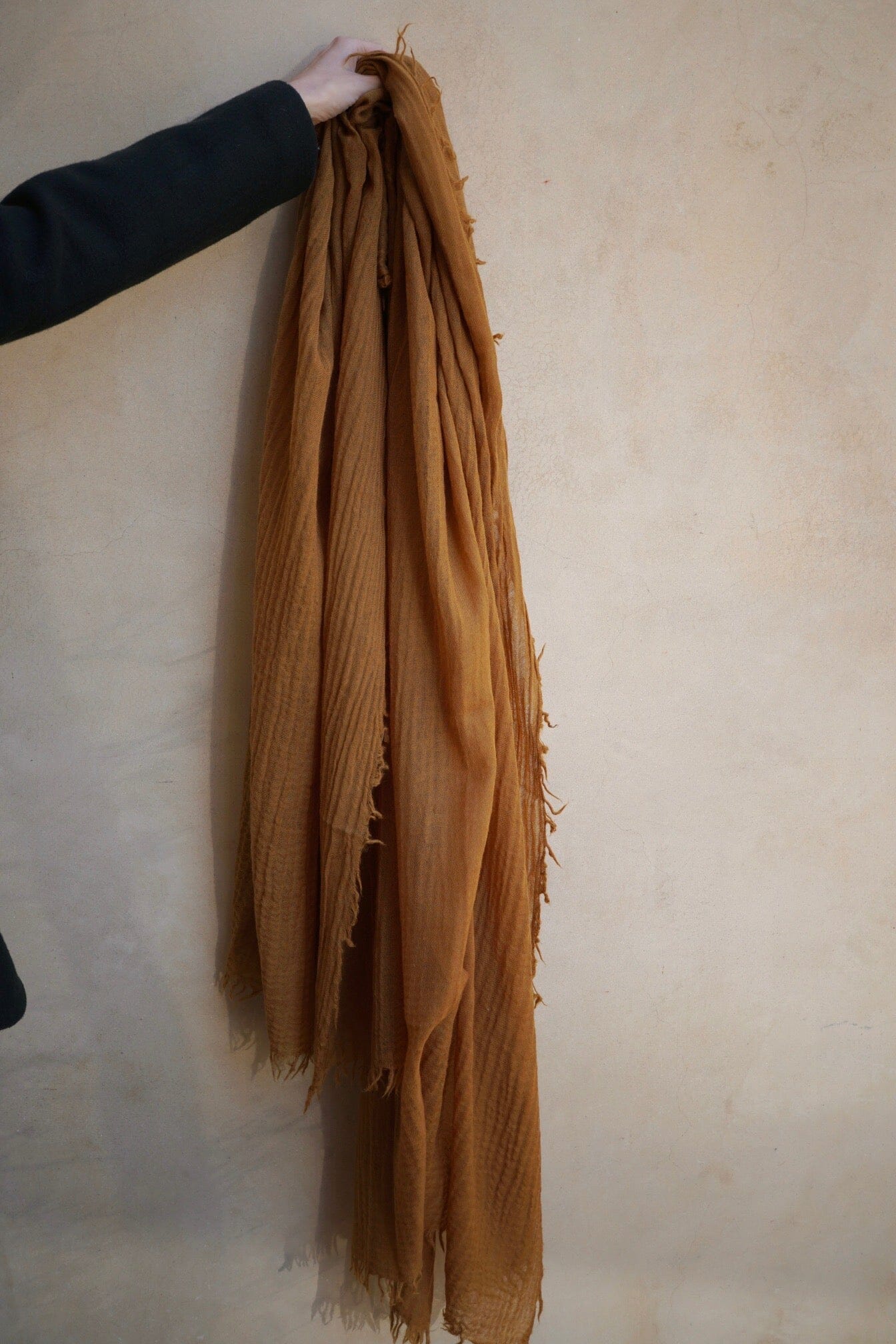 Loom Woven Fine Wool Scarf | Golden