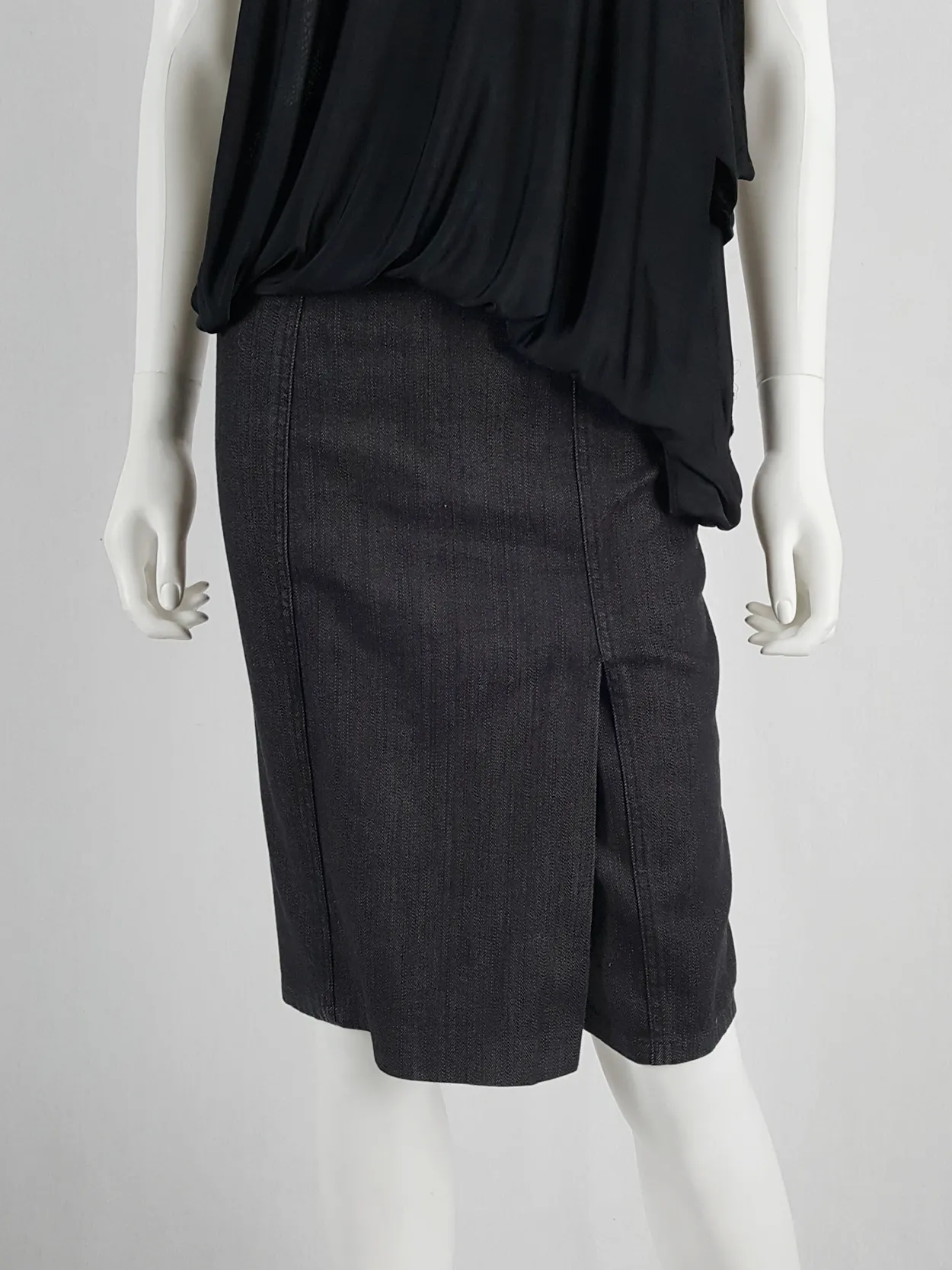 Maison Martin Margiela denim skirted shorts with front flap — fall 2007