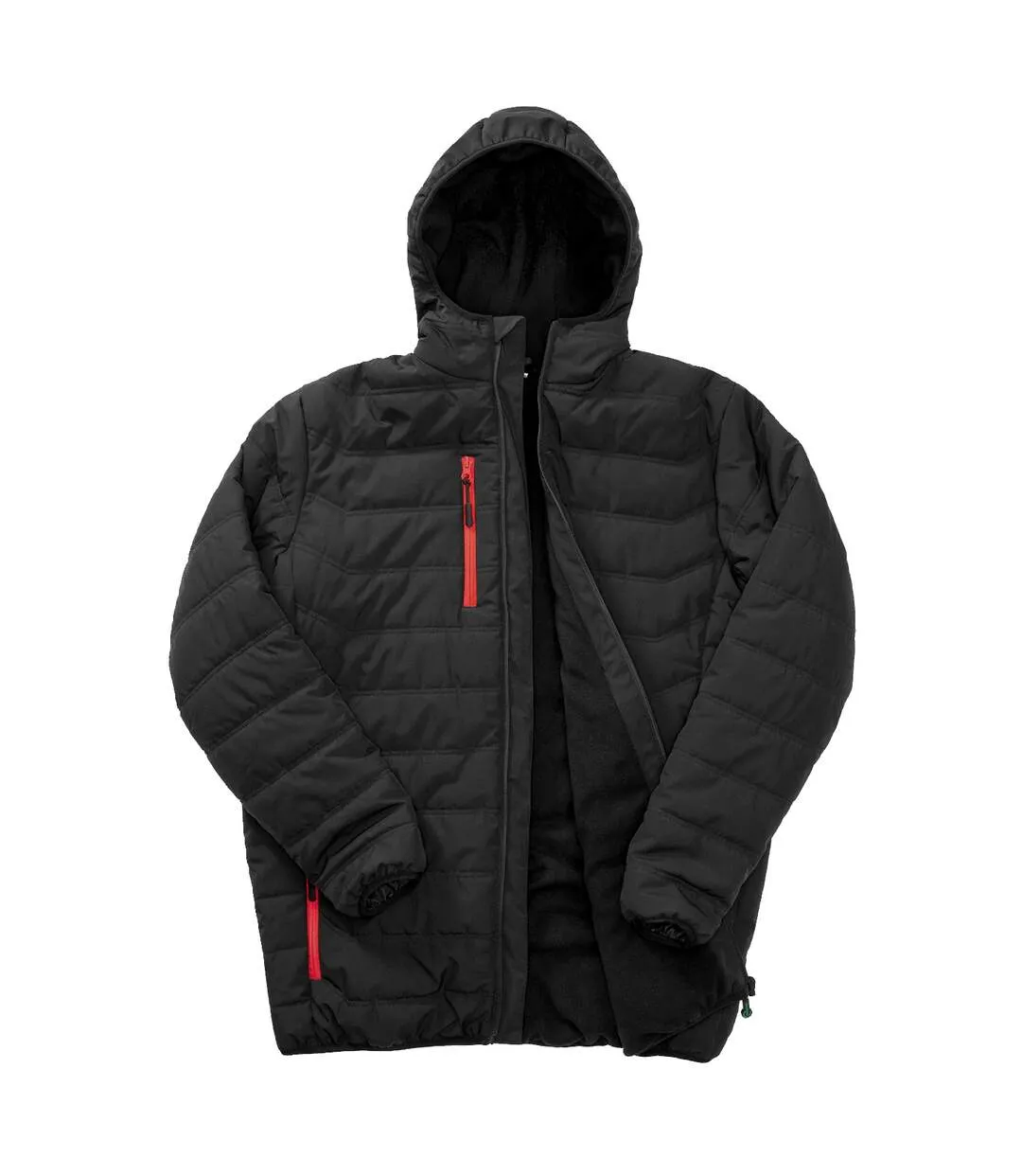 Mens compass padded jacket black/red Result Genuine Recycled