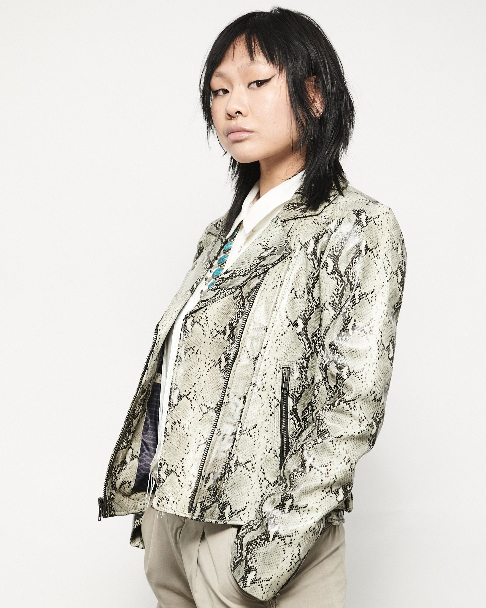 MODERN VICE SNAKESKIN MOTO JACKET