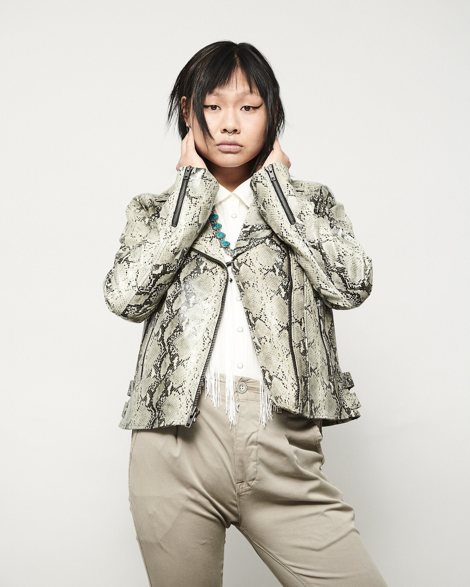 MODERN VICE SNAKESKIN MOTO JACKET