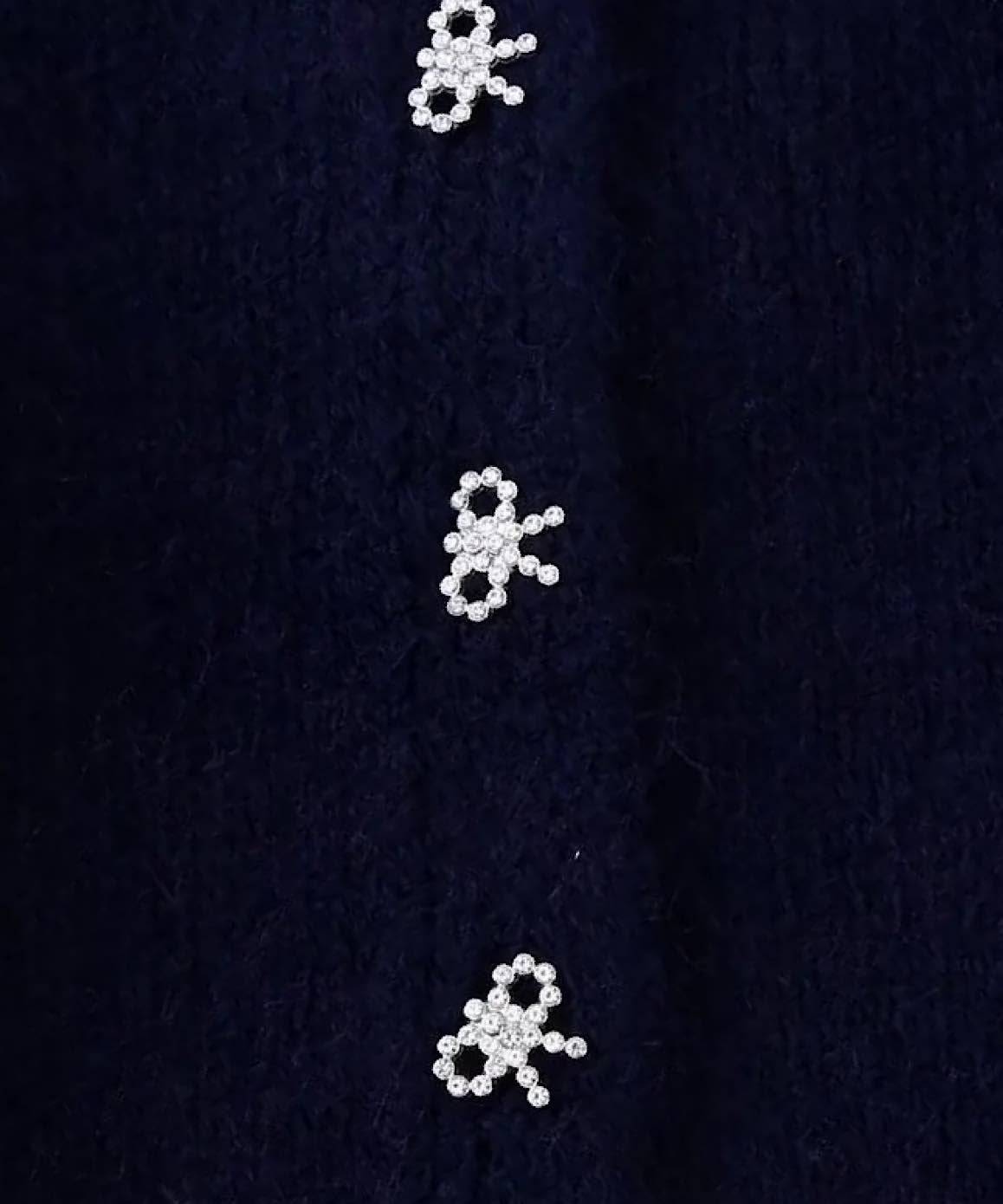 Navy Blue Collared Warm Sweater