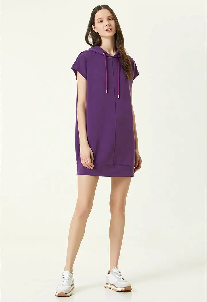 Network Hooded Mini Dress Purple