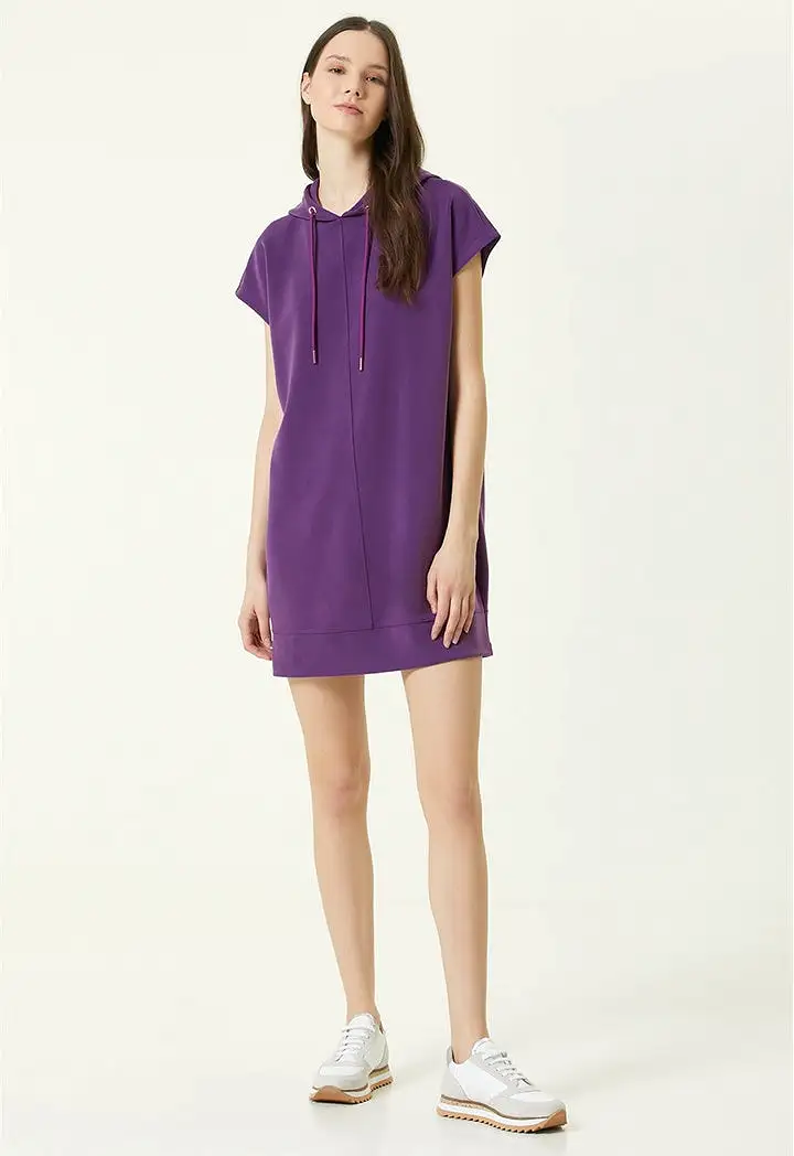 Network Hooded Mini Dress Purple