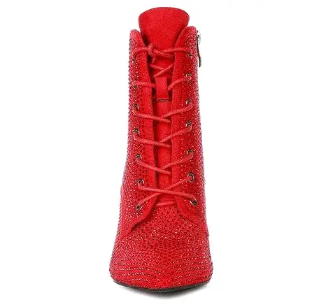 Nyra Stone Lace Up Booties