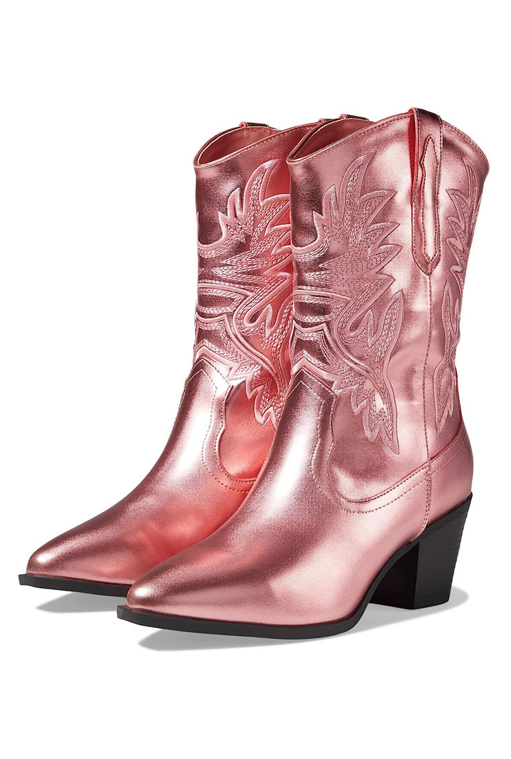 Oakley Pink Metallic Cowgirl Boots