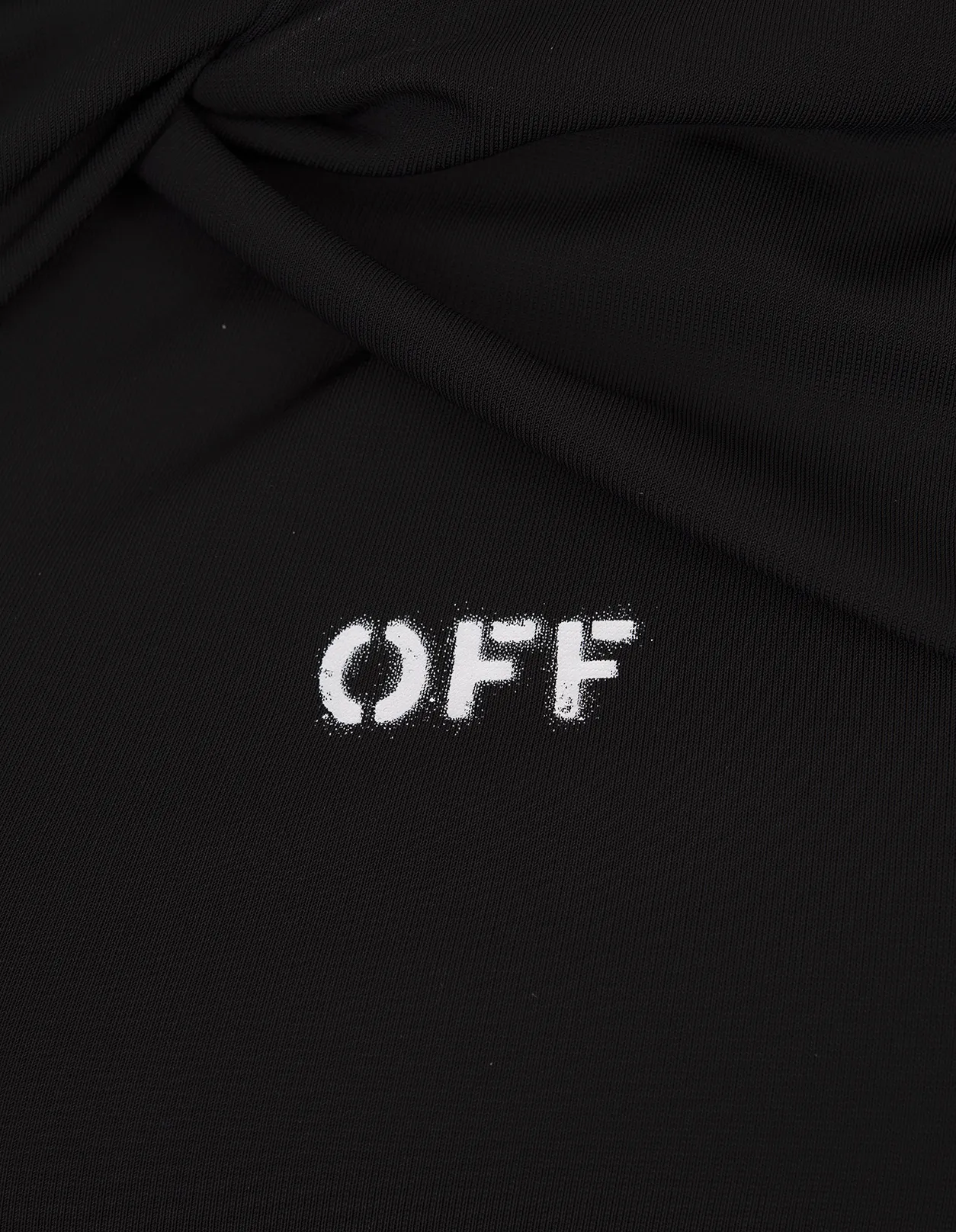 OFF-WHITE Black Asymmetrical Mini Dress With Logo