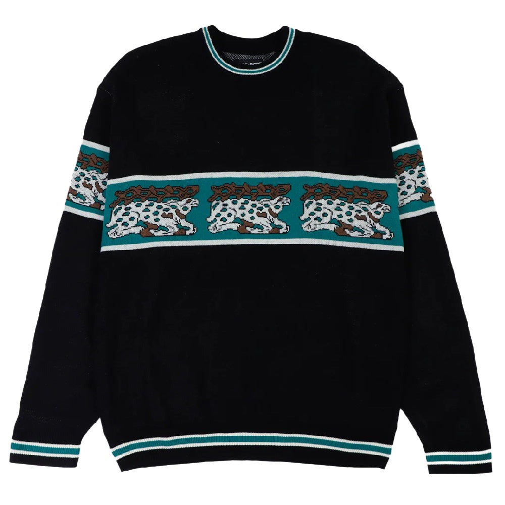 Pass Port Antler Knit Sweater Black/Teal