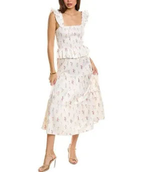 Rachel Parcell Smocked Flutter Midi Dress