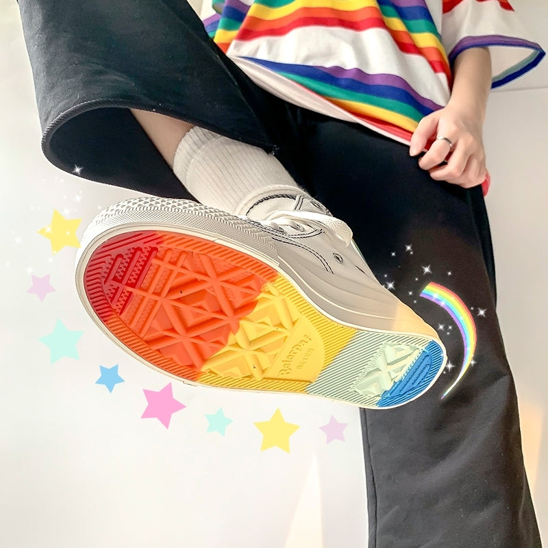 RAINBOW CANVAS SHOES BY81016