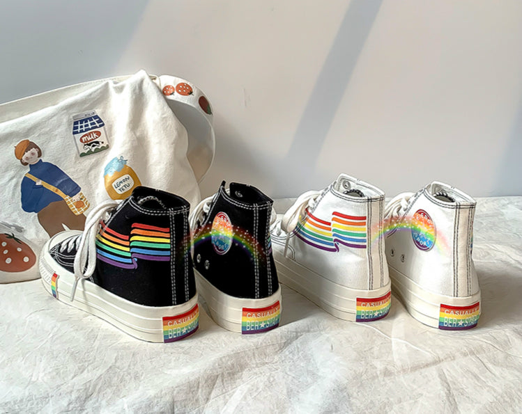 RAINBOW CANVAS SHOES BY81016