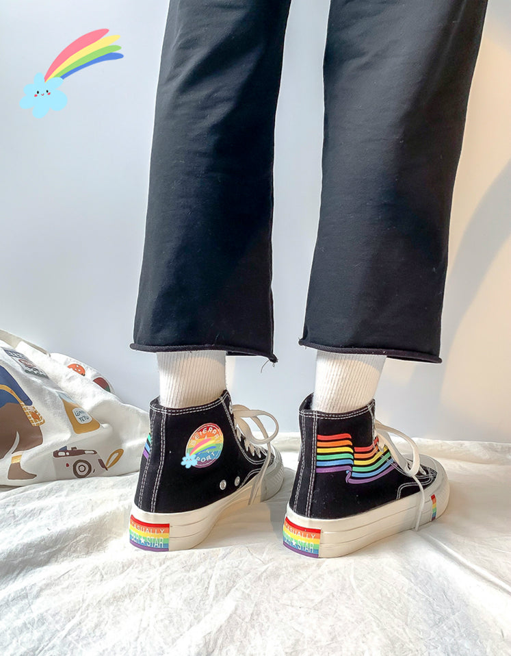 RAINBOW CANVAS SHOES BY81016