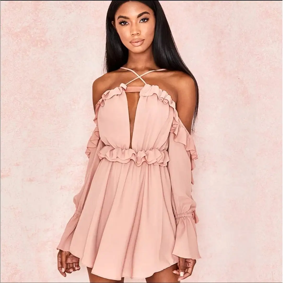 Ruffles Sexy Off the Shoulder Dress