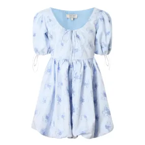 SISTER JANE Lily Floral Puff Mini Dress - Blue