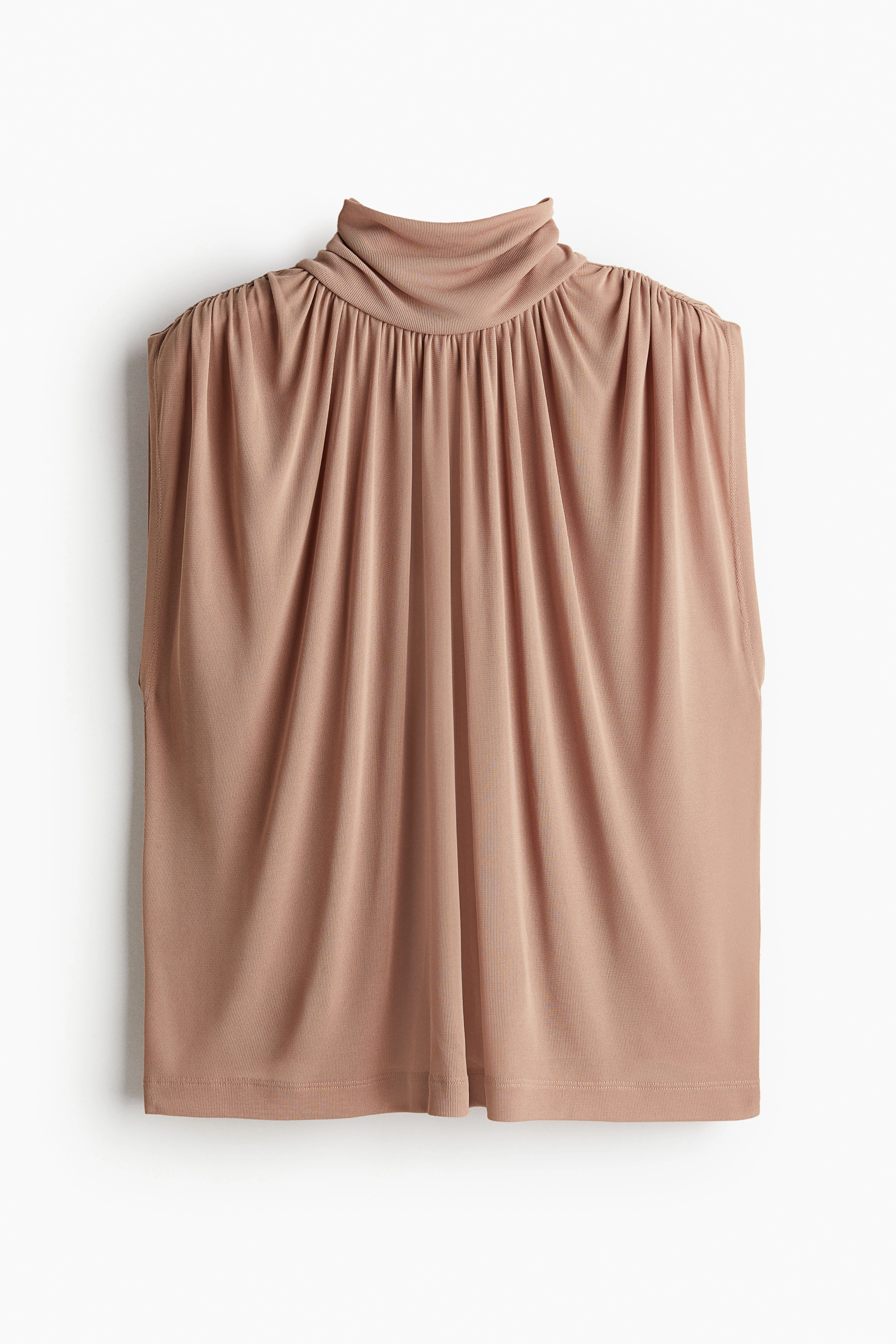 Sleeveless turtleneck top - Turtleneck - Sleeveless - Beige - Ladies | H&M GB