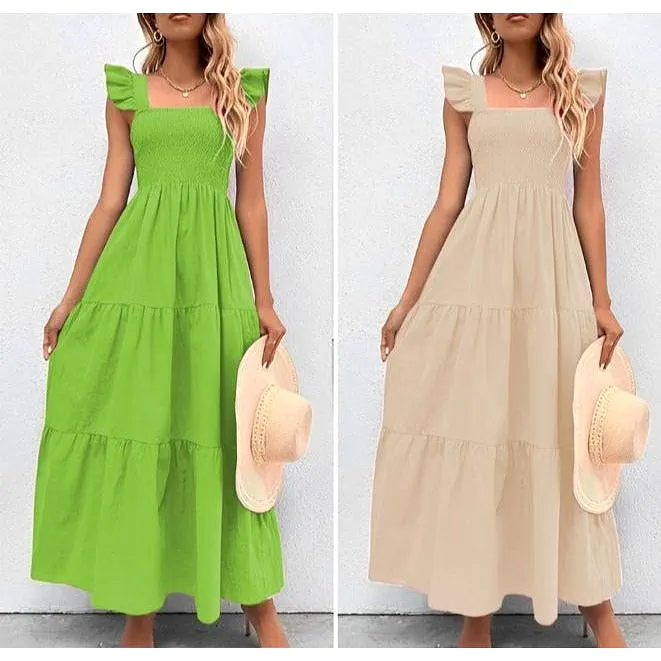 Square Sleeveless Maxi Dress