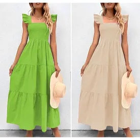 Square Sleeveless Maxi Dress