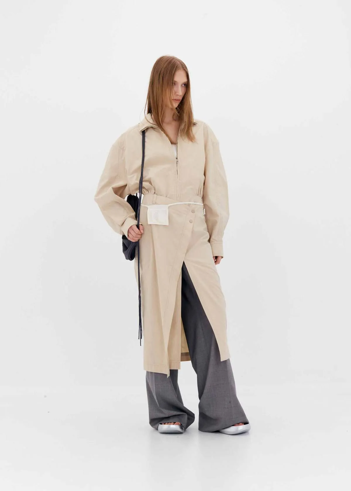 SS24 Skirted Jumpsuit Coat - Beige